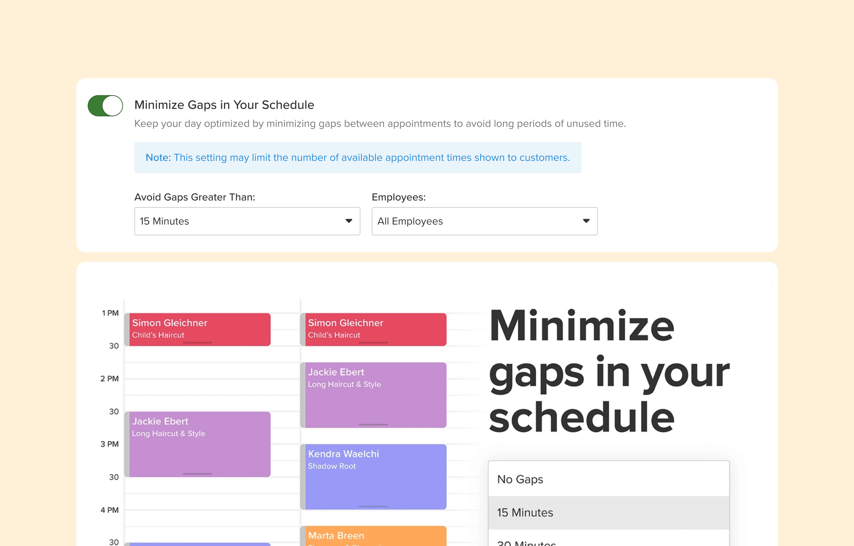 Helping businesses maximize revenue by reducing calendar gaps