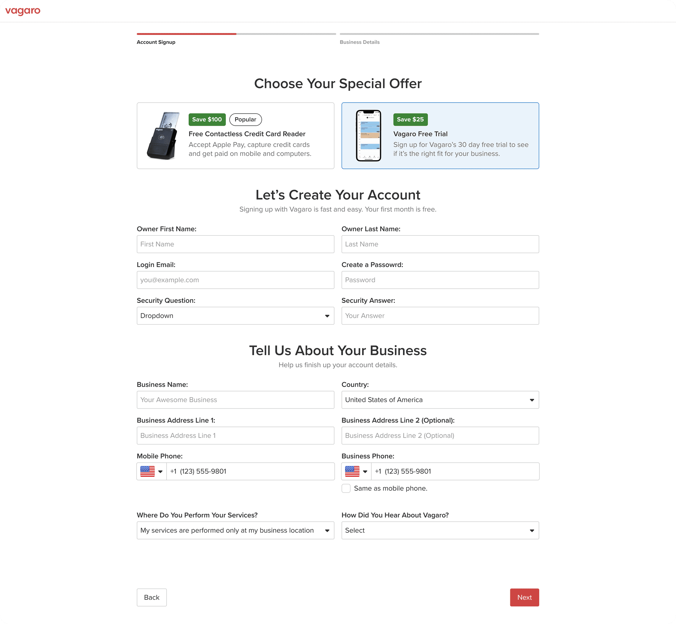 Step 1: Personal info